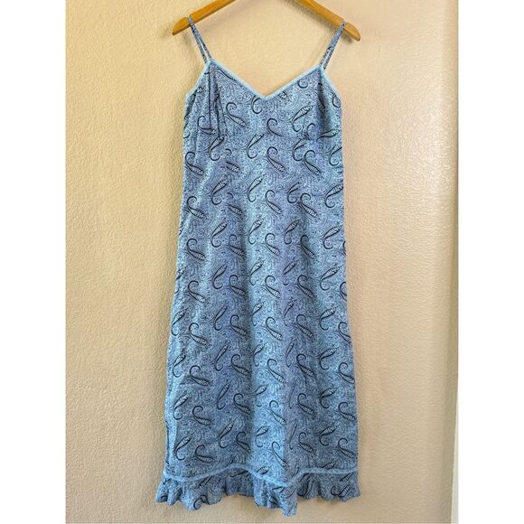 Tommy Hilfiger Dresses & Skirts - Tommy Hilfiger Y2K Slip Midi Dress Womens Size 8 Blue Paisley Empire Waist